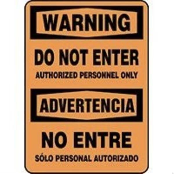 Accuform BILINGUAL OSHA WARNING Safety Sign DO SBMADM325VA - main